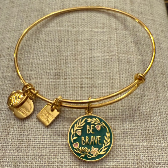 Alex and Ani Be Brave Charity by Design Shiny Gold Bangle Bracelet - Picture 2 of 3
